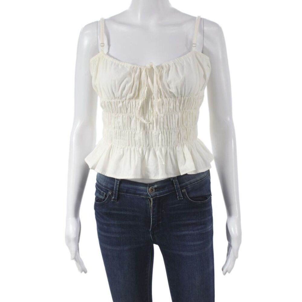 Ciao Bella Women Camisole Blouse White Cotton Boho Size XS
